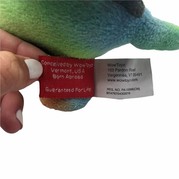 Cuddle Zoo dinosaur plush green blue stuffed animal WowToyz 4" x 7" toy - Picture 5 of 6